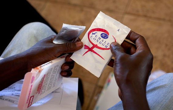 packets of female condoms
