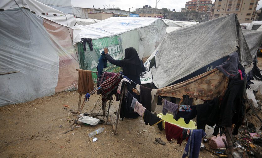 1.9 million displaced people inside the Gaza Strip face harsh weather conditions, without the basic necessities of life.