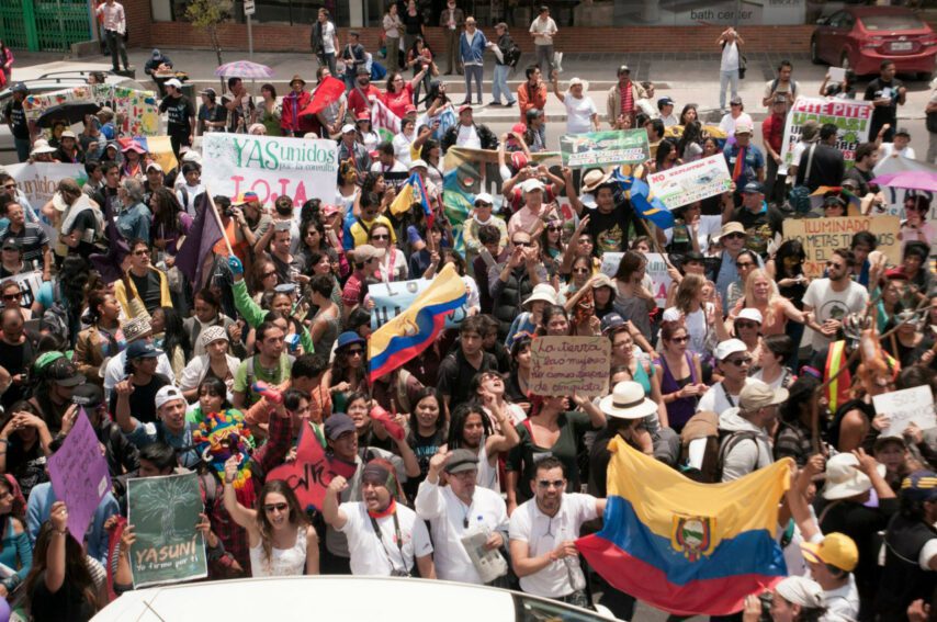 The poll in which the preservation of the Yasuní National Park was decided was held on Sunday, August 20, together with the presidential elections of Ecuador. Credit: Courtesy of Amazon Frontlines.