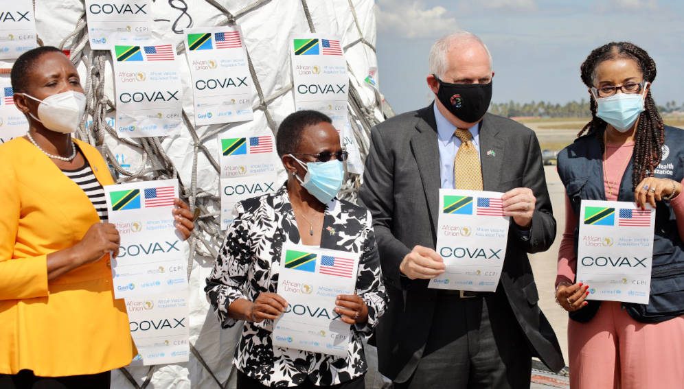 When the United States delivered a million doses of the Johnson & Johnson vaccine to Tanzania in coordination with Gavi, the Vaccine Alliance, the African Union, and COVAX in July 2021.